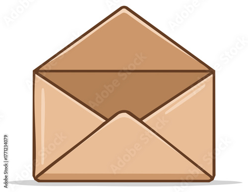 Illustration of Brown Empty Envelope for Mailing Letters and Communications