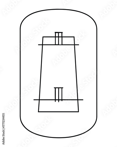 Cricket Field Pitch Layout Outline Icon Style Simple Design