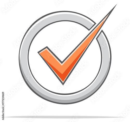 Correct check mark inside circle vector illustration for approval and confirmation