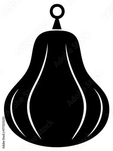 Silhouette of Punching Bag for Sports Training and Boxing Practice in Gym