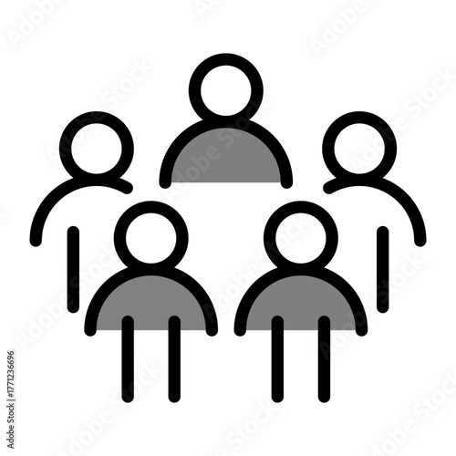 People Group User Icon Set for Teamwork and Community