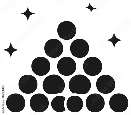 Classic Billiard Ball Rack Setup with Stars – Ready for Game Night