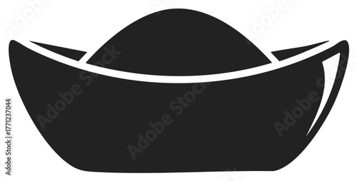 Traditional Chinese gold ingot symbol of wealth prosperity and good fortune icon