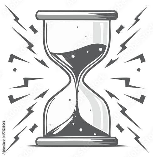 Energetic Hourglass Symbol With Speed Lines
