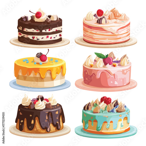 cake vector set