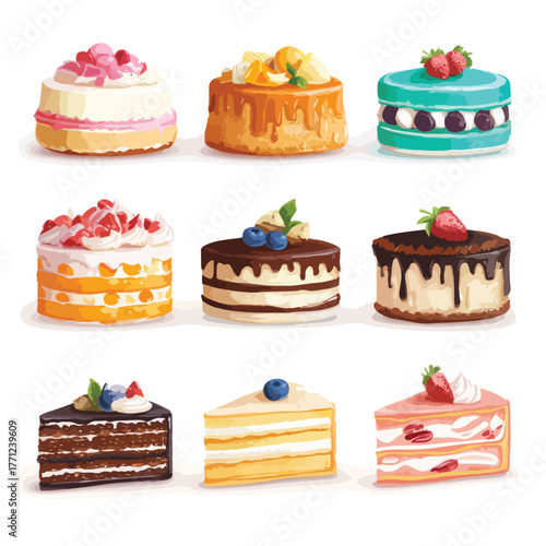 cake vector set