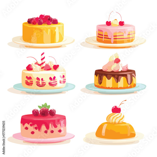cake vector set