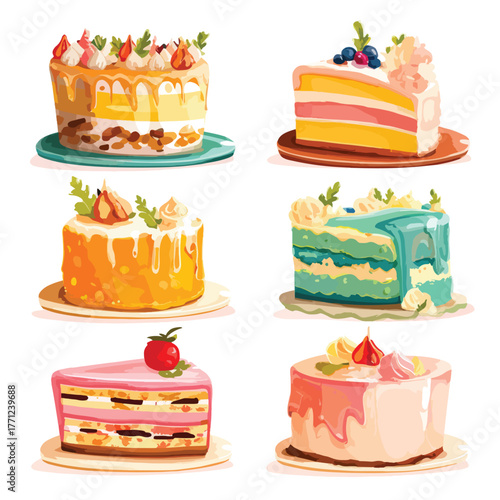 cake vector set