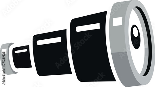 Retro spyglass telescope vintage navigation tool illustration vector