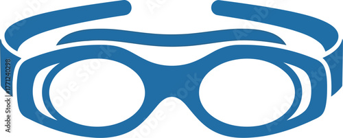 Blue swim goggles for pool and open water swimming vector