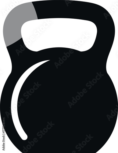 Kettlebell fitness icon strength training workout equipment vector