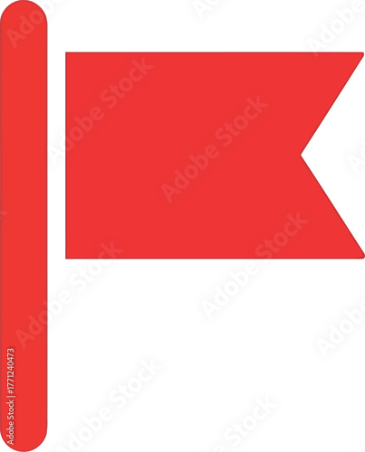 Free Download Vibrant red flag waving signal icon simple flat design vector - GFXLoad