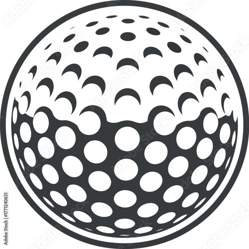 Abstract golf ball pattern vector icon silhouette sport graphic vector