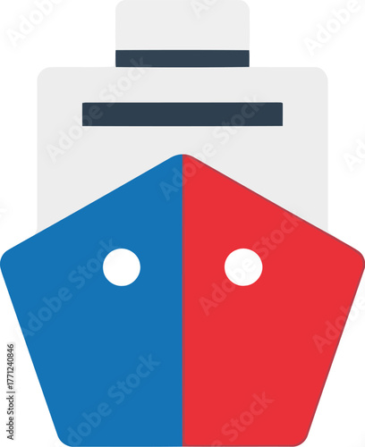 Colorful abstract geometric ship icon vector vector