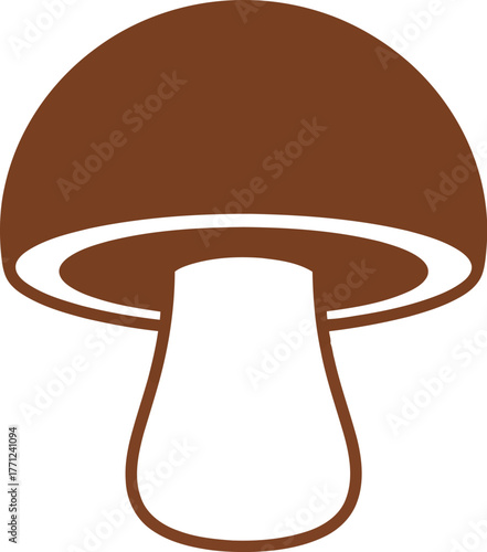 Mushroom icon simple minimalist brown woodland food ingredient vector