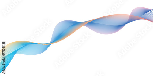 abstract multicolor gradient wave lines, flowing ribbon sine curves on white background for modern tech and music design.