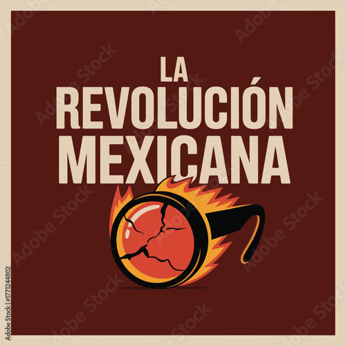 La Revolución Mexicana Mexican Revolution Cannon Fire Symbol