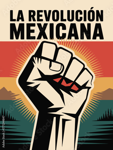 La Revolución Mexicana Mexican Revolution Fist Power Symbol