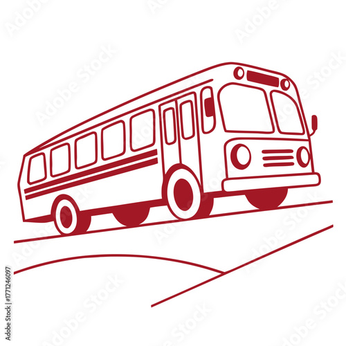 red bus isolated on white