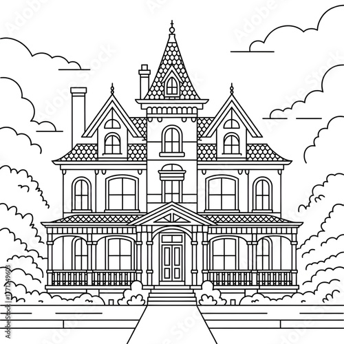 sketch of the old town of tallinn coloring page 