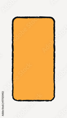 Orange rectangular shape collage element vector