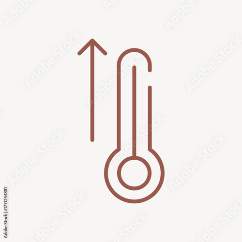 High fever icon, high thermometer vector