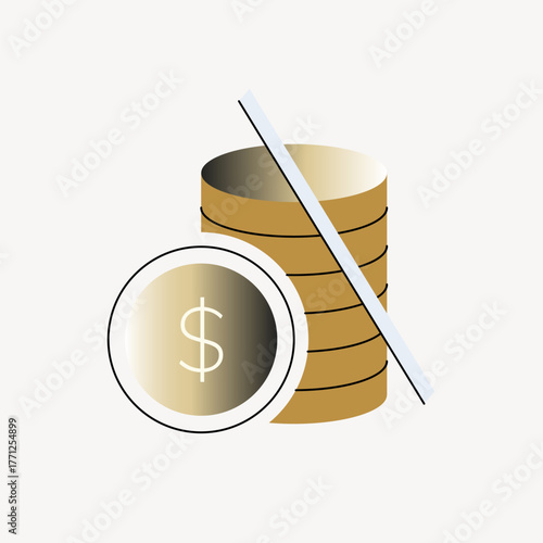 Stacked dollar coins vector
