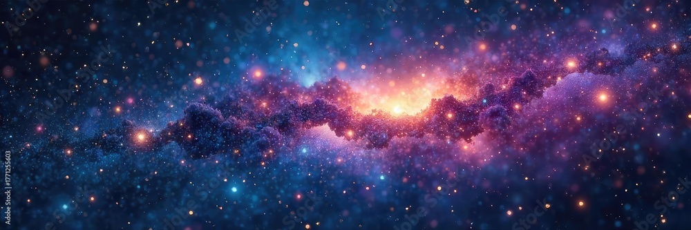 Fototapeta premium Mystical celestial twins constellation shining brightly in the night sky, stars sparkling, cosmic dust swirling Perfect for astrology, astronomy, space, fantasy themes , magical, galactic, mystical
