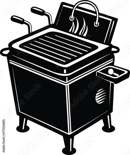 deep fryer icon, deep fryer Black silhouette vector illustration