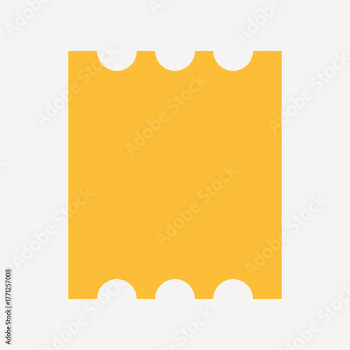 Yellow ticket collage element vector
