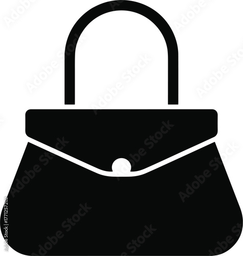 Women's Handbag Icon Silhouette - Fashion Accessory Purse Vector