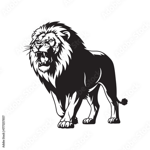 Silhouette lion collection - vector illustration