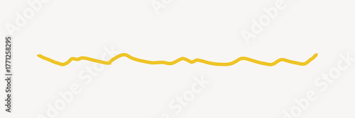 Yellow squiggle line collage element vector
