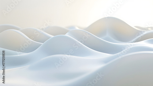 Smooth White Wavy Surface Abstract Background Minimalist Design Elegant