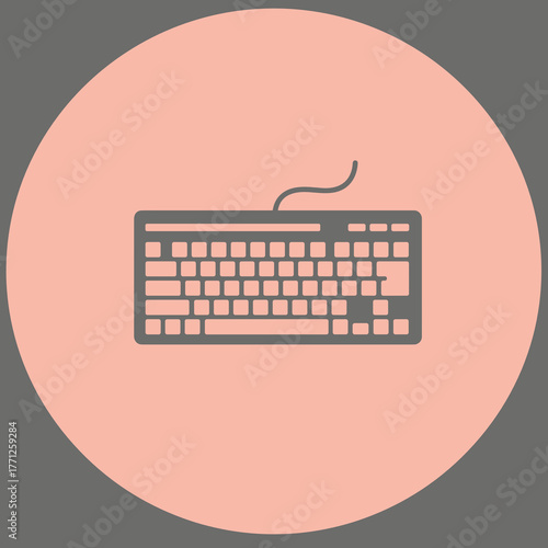 Computer keyboard illustration on pink background  