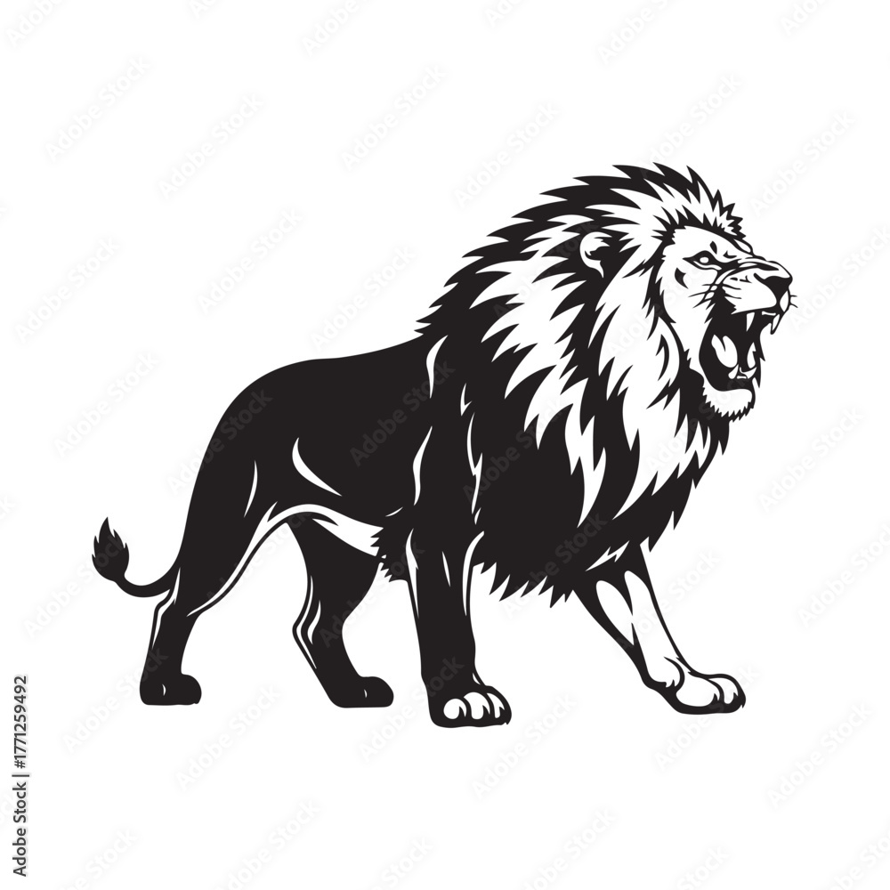 Obraz premium hungry lion vector illustration