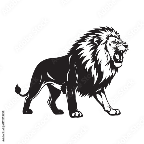 hungry lion vector illustration