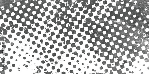 Abstract grayscale halftone dot pattern texture for artistic backgrounds isolated on white background