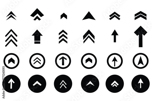 Collection of swipe up icons with gray arrows in various styles on a white background.