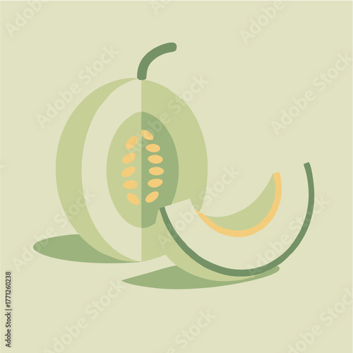 Vector illustration of natural food symbols including apple and green cucumber on an abstract background design