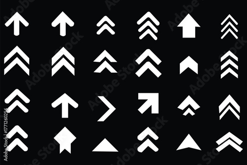 Arrow icon set, arrow cursor collection, different arrow signs, black arrows icons