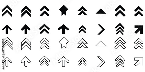 Swipe icon vector set. Scroll illustration sign collection. Arrow symbol. Arrow up web icons. Swipe symbols for web and mobile app.