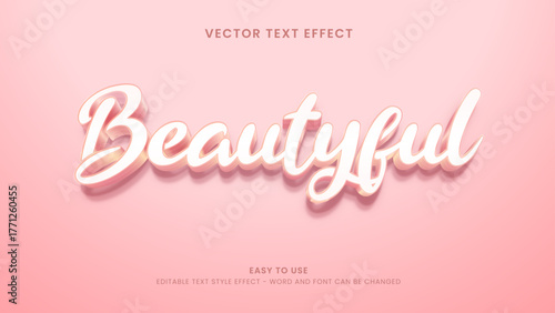 beautyful editable text effect 3d vector