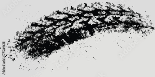 Close-up detailed tread pattern of a bike tire tread wear indicator isolated on white background