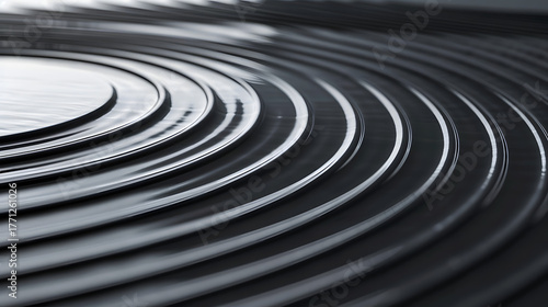 Abstract Gray Scale Circular Design with Depth and Modern Aesthetic