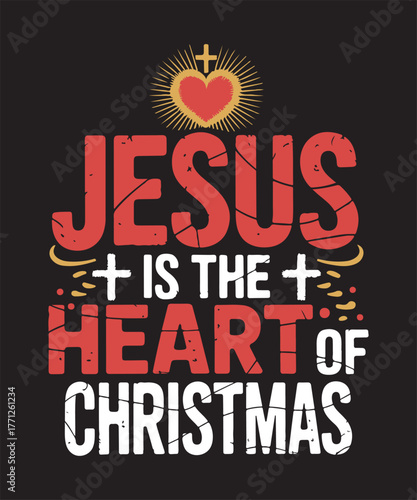 Celebrate the True Spirit of Christmas with Faith, Joy, and Love Tee | Christian Bible Verse Inspirational Holiday T-Shirt Design | Jesus Christ Savior, Merry Christmas, Nativity Celebration