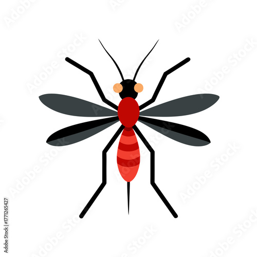 Detailed Mosquito Insect Vector Illustration for Pest Control and Health