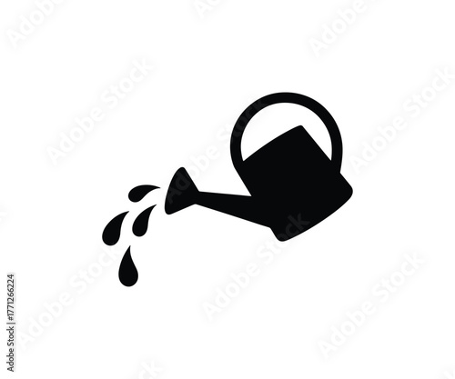 Vector watering can on clean background