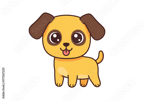 Wallpaper Mural Adorable puppy with expressive eyes, cartoon style Torontodigital.ca