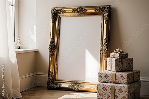 Classic Gold Frame with Patterned Gifts